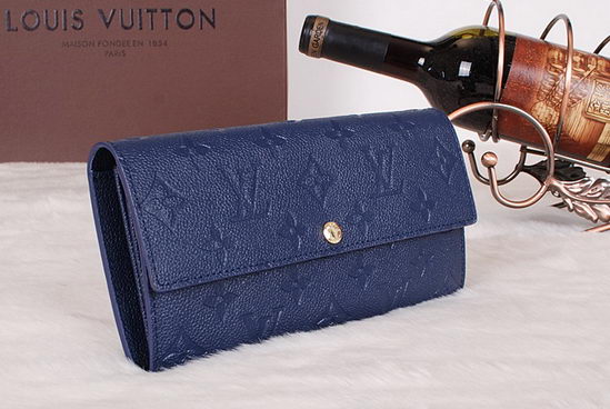 Louis Vuitton Embossed Monogram Purse Blue